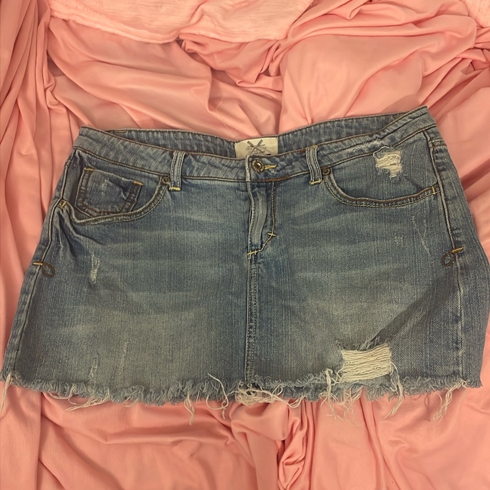 Mini denim skirt
